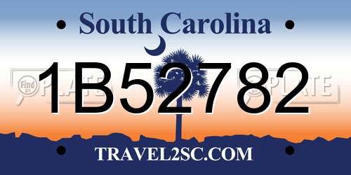 1B52782 South Carolina License Plate
