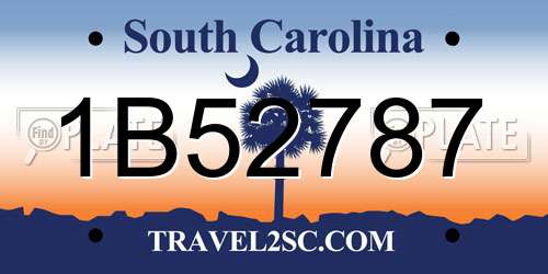 1B52787 South Carolina License Plate