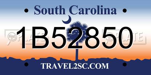 1B52850 South Carolina License Plate