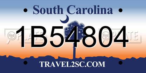 1B54804 South Carolina License Plate