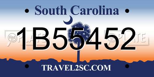 1B55452 South Carolina License Plate