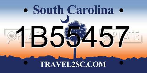 1B55457 South Carolina License Plate