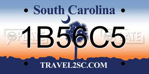 1B56C5 South Carolina License Plate
