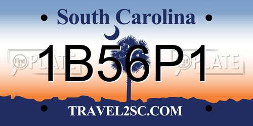 1B56P1 South Carolina License Plate