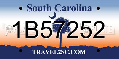 1B57252 South Carolina License Plate