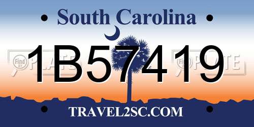 1B57419 South Carolina License Plate