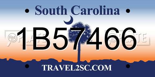 1B57466 South Carolina License Plate