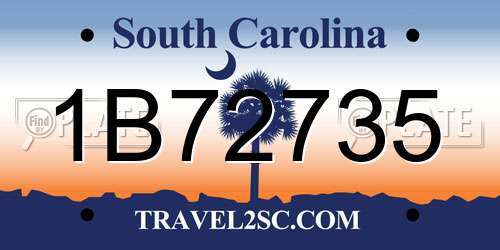 1B72735 South Carolina License Plate