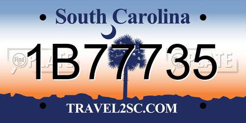 1B77735 South Carolina License Plate