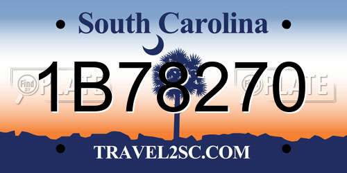 1B78270 South Carolina License Plate