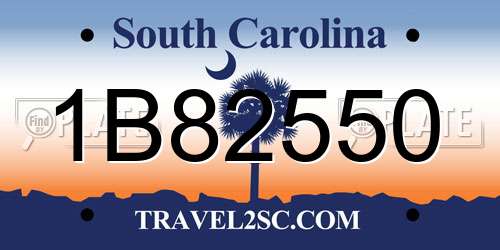 1B82550 South Carolina License Plate