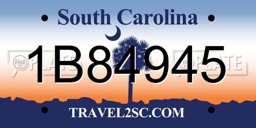 1B84945 South Carolina License Plate