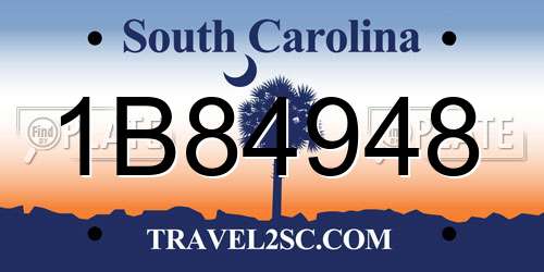 1B84948 South Carolina License Plate