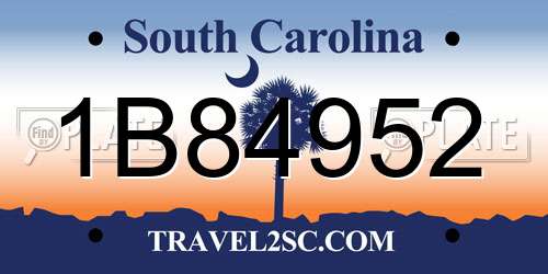 1B84952 South Carolina License Plate