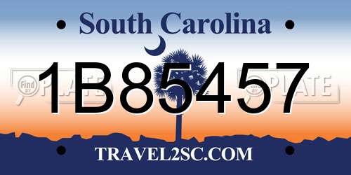 1B85457 South Carolina License Plate