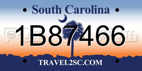 1B87466 South Carolina License Plate