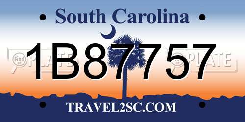 1B87757 South Carolina License Plate