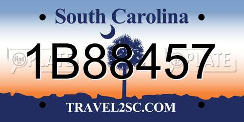 1B88457 South Carolina License Plate