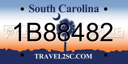 1B88482 South Carolina License Plate