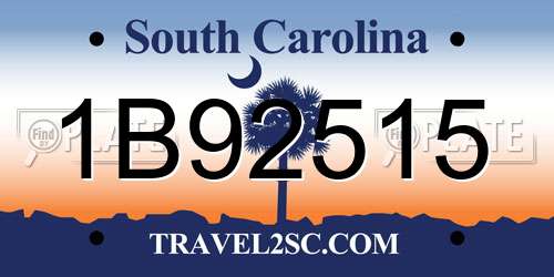 1B92515 South Carolina License Plate