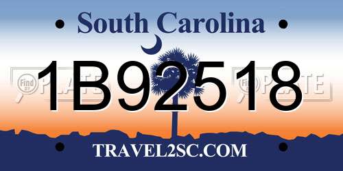 1B92518 South Carolina License Plate