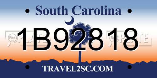 1B92818 South Carolina License Plate