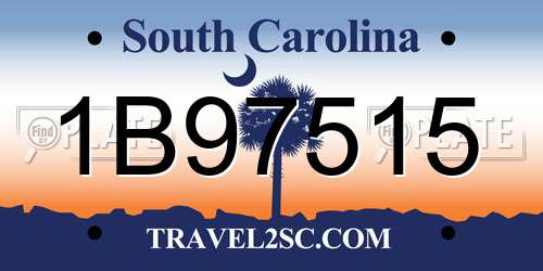 1B97515 South Carolina License Plate
