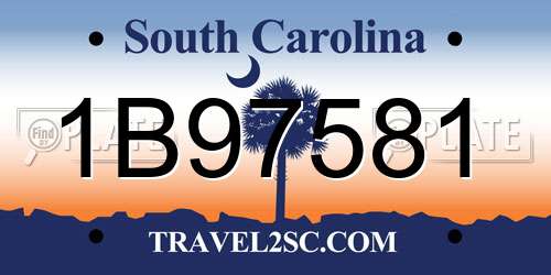 1B97581 South Carolina License Plate