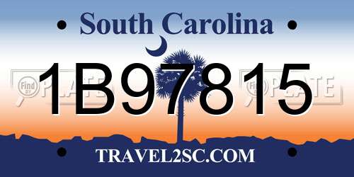 1B97815 South Carolina License Plate