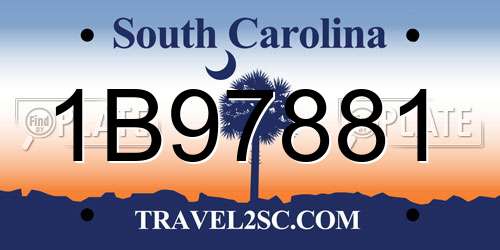 1B97881 South Carolina License Plate