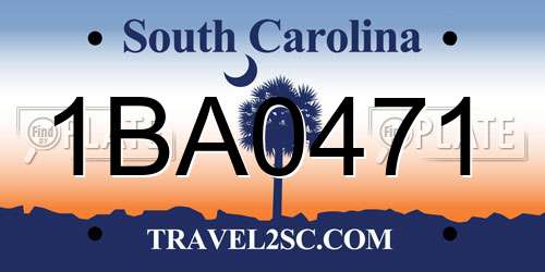 1BA0471 South Carolina License Plate