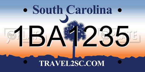 1BA1235 South Carolina License Plate
