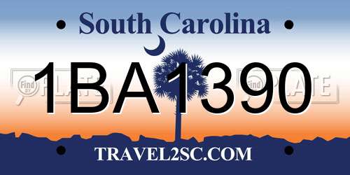 1BA1390 South Carolina License Plate