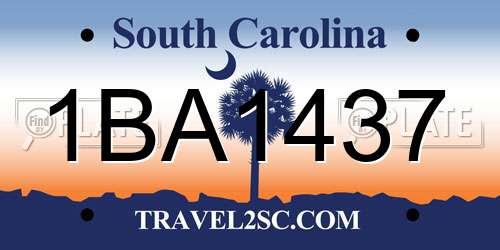 1BA1437 South Carolina License Plate