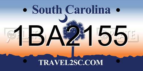 1BA2155 South Carolina License Plate