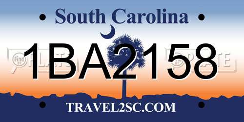 1BA2158 South Carolina License Plate