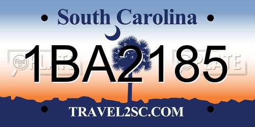 1BA2185 South Carolina License Plate
