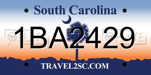 1BA2429 South Carolina License Plate
