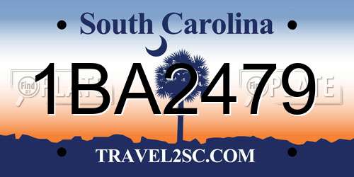 1BA2479 South Carolina License Plate