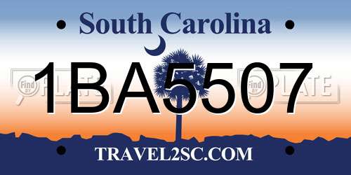 1BA5507 South Carolina License Plate
