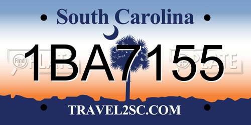 1BA7155 South Carolina License Plate