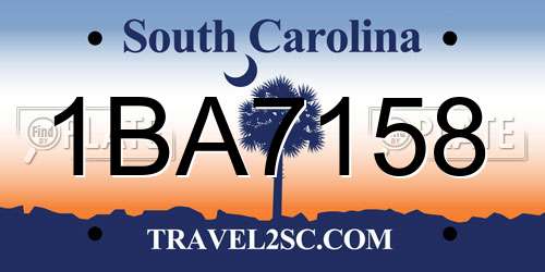 1BA7158 South Carolina License Plate