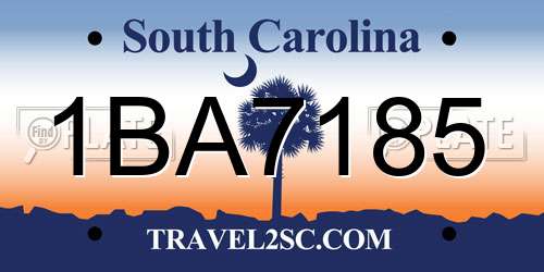 1BA7185 South Carolina License Plate