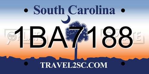 1BA7188 South Carolina License Plate