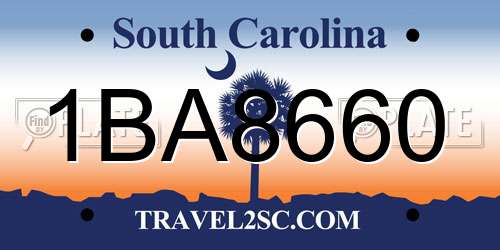 1BA8660 South Carolina License Plate