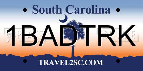 1BADTRK South Carolina License Plate