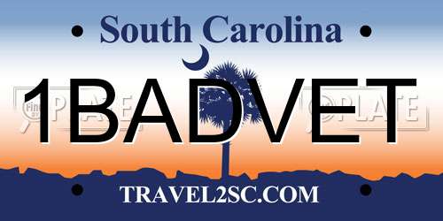 1BADVET South Carolina License Plate