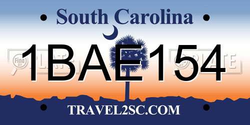 1BAE154 South Carolina License Plate