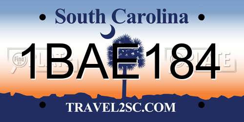 1BAE184 South Carolina License Plate