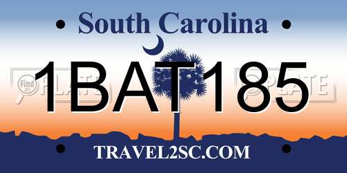 1BAT185 South Carolina License Plate